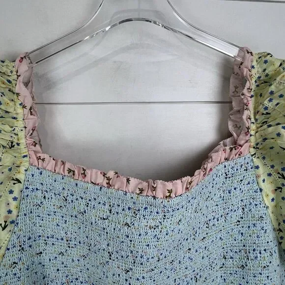 NEW IVY‎ CITY EMILY midi DRESS Tiered Ruffle Smocked Patchwork 5X CottageCore - Picture 13 of 16